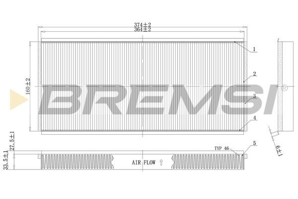 Bremsi FC1335C Filter, interior air FC1335C