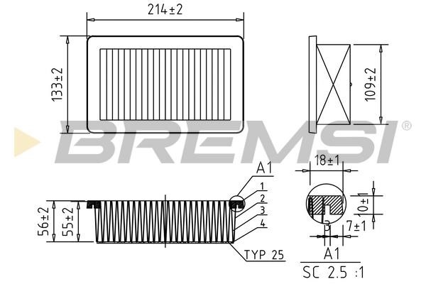 Bremsi FA0558 Air filter FA0558