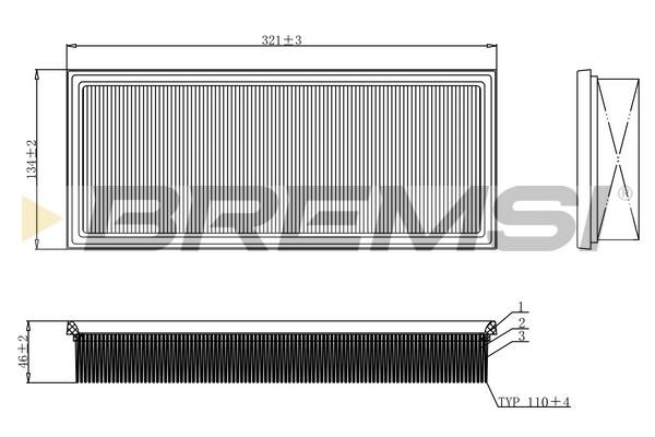 Bremsi FA1122 Air filter FA1122