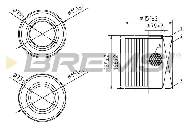 Bremsi FA1080 Air filter FA1080