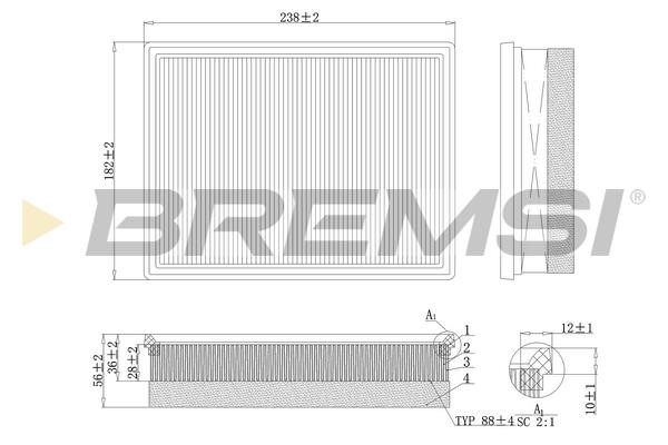 Bremsi FA0557 Air filter FA0557