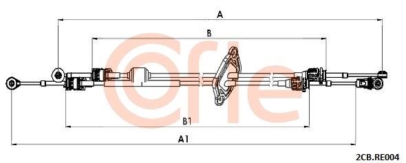Cofle 2CB.RE004 Cable Pull, manual transmission 2CBRE004 2CBRE004 Cofle Cable Pull, manual transmission