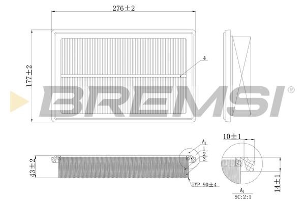 Bremsi FA1206 Air filter FA1206