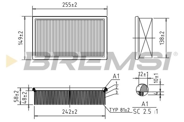 Bremsi FA1626 Air filter FA1626