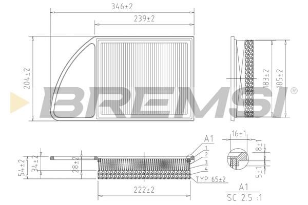 Bremsi FA0216 Air filter FA0216