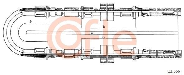 Cofle 92.11.566 Cable Pull, parking brake 9211566