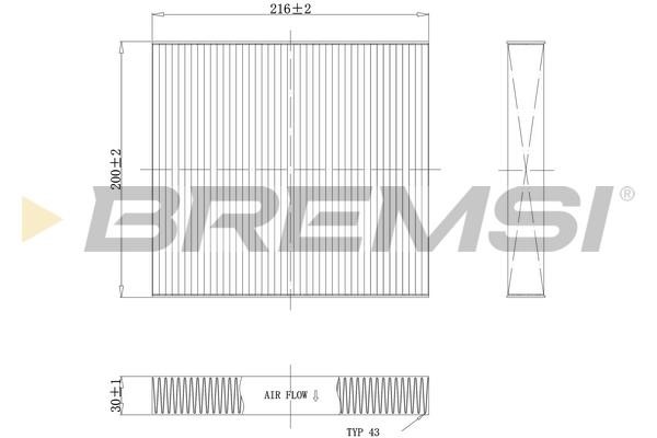 Bremsi FC1341 Filter, interior air FC1341