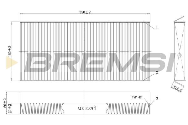 Bremsi FC0480C Filter, interior air FC0480C