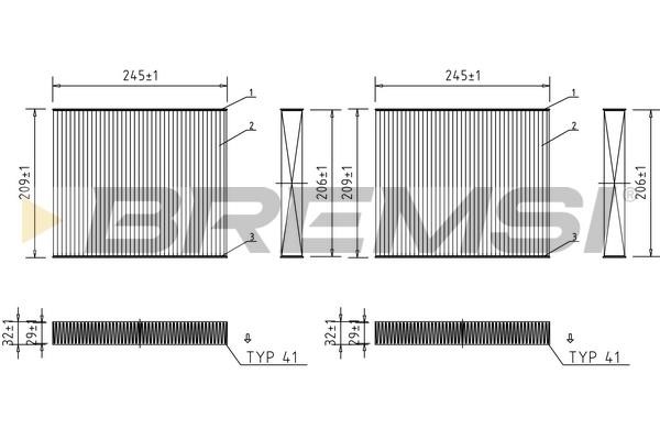 Bremsi FC0931 Filter, interior air FC0931