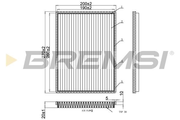 Bremsi FC0901 Filter, interior air FC0901