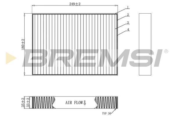 Bremsi FC0457C Filter, interior air FC0457C