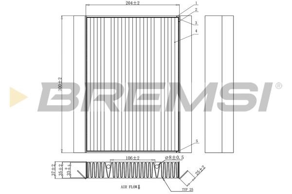 Bremsi FC0876C Filter, interior air FC0876C