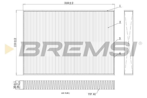 Bremsi FC0410 Filter, interior air FC0410