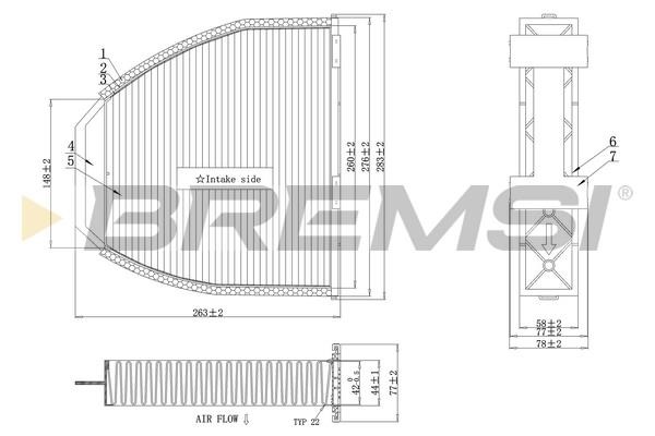 Bremsi FC0083A Filter, interior air FC0083A