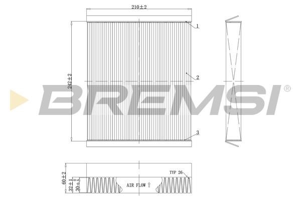 Bremsi FC0501C Filter, interior air FC0501C