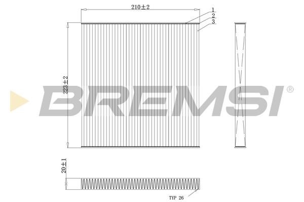 Bremsi FC0445C Filter, interior air FC0445C