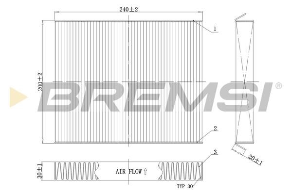 Bremsi FC0854C Filter, interior air FC0854C