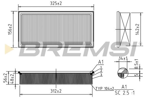 Bremsi FA1264 Air filter FA1264