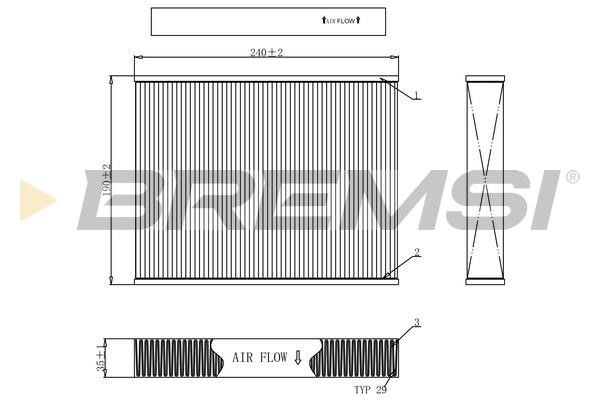 Bremsi FC0092C Filter, interior air FC0092C