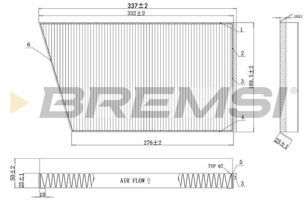 Bremsi FC0502 Filter, interior air FC0502