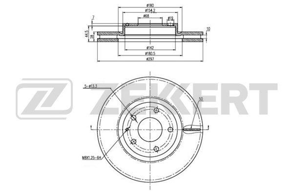 Zekkert BS-5488 Front brake disc ventilated BS5488