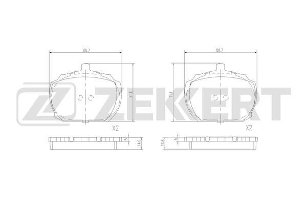 Zekkert BS-2964 Brake Pad Set, disc brake BS2964