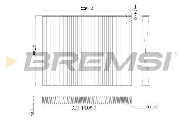 Bremsi FC0443 Filter, interior air FC0443