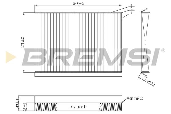 Bremsi FC0929C Filter, interior air FC0929C
