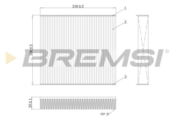 Bremsi FC0078C Filter, interior air FC0078C