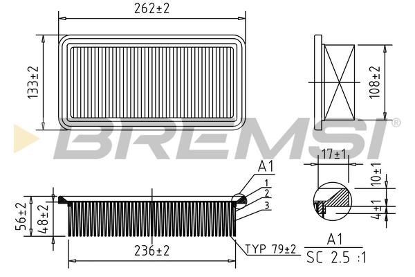 Bremsi FA1204 Air filter FA1204