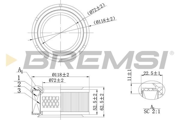 Bremsi FA2033 Air filter FA2033