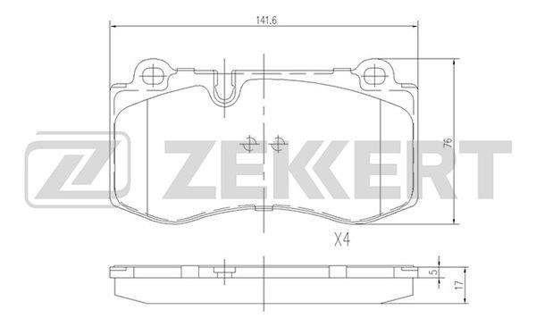 Zekkert BS-2164 Brake Pad Set, disc brake BS2164