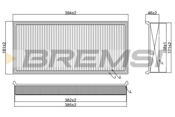 Bremsi FA0112 Air filter FA0112 FA0112 Bremsi Air filter