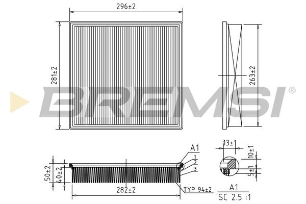 Bremsi FA0654 Air filter FA0654