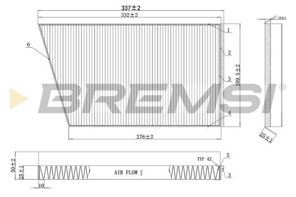 Bremsi FC0502C Filter, interior air FC0502C