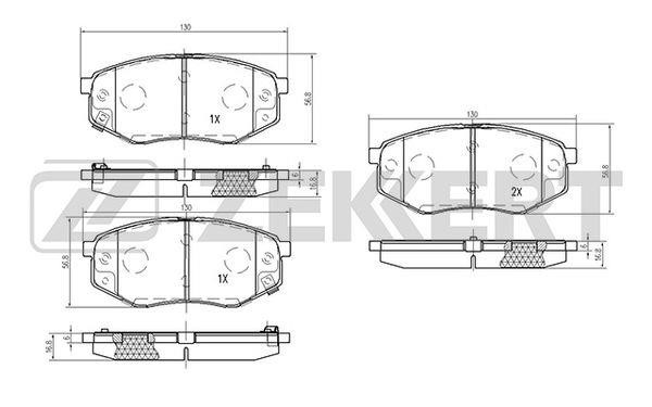 Zekkert BS-2815 Brake Pad Set, disc brake BS2815