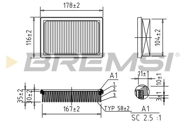 Bremsi FA0561 Air filter FA0561