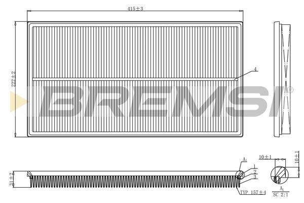Bremsi FA1244 Air filter FA1244