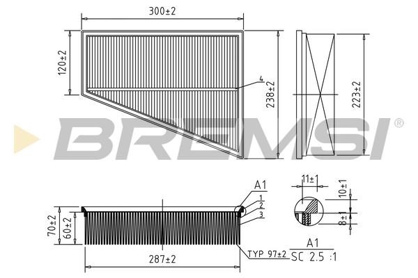 Bremsi FA0532 Air filter FA0532