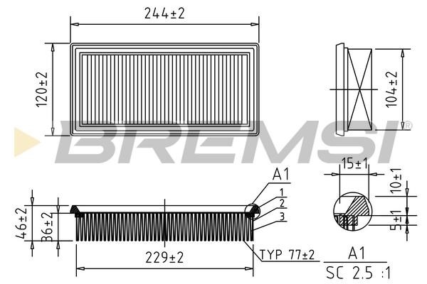 FA1030 Bremsi Air filter