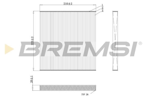 Bremsi FC0445A Filter, interior air FC0445A