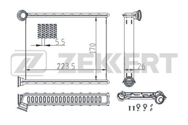 Zekkert MK-5114 Heat Exchanger, interior heating MK5114