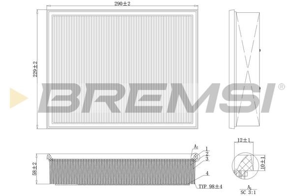 Bremsi FA1225 Air filter FA1225
