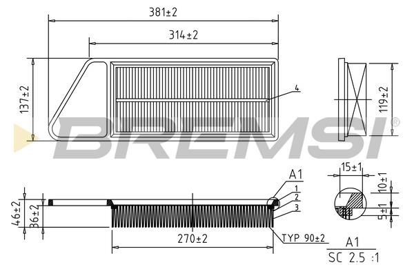 Bremsi FA0577 Air filter FA0577