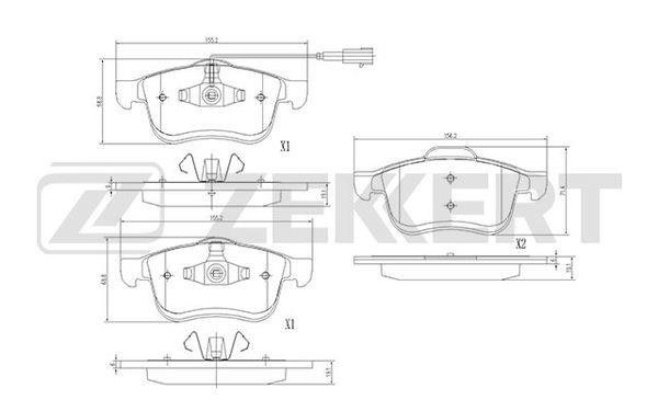 Zekkert BS-1691 Brake Pad Set, disc brake BS1691