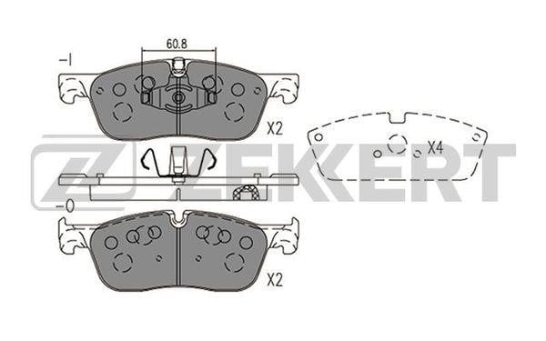 Zekkert BS-1418 Front disc brake pads, set BS1418