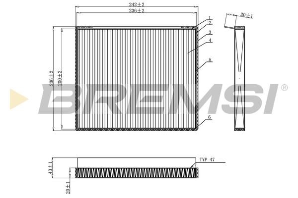 Bremsi FC0917 Filter, interior air FC0917
