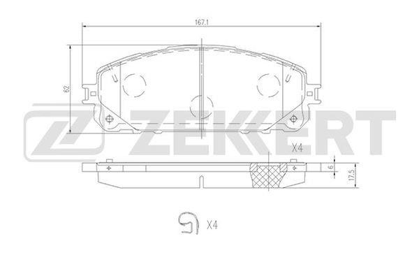 Zekkert BS-1698 Front disc brake pads, set BS1698