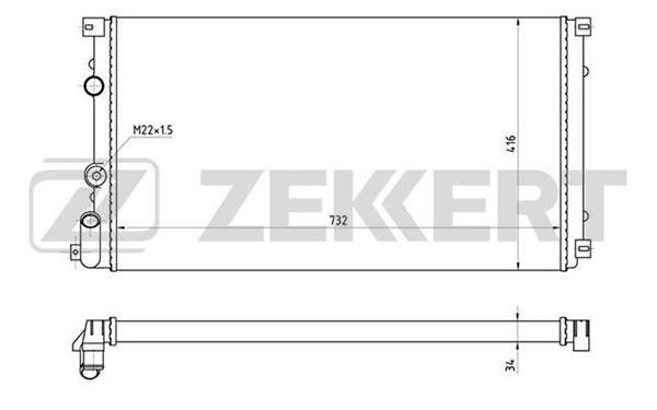 Zekkert MK-1396 Radiator, engine cooling MK1396