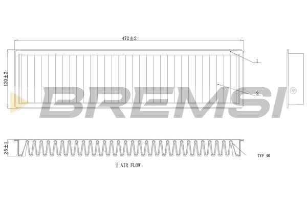 Bremsi FC0986 Filter, interior air FC0986